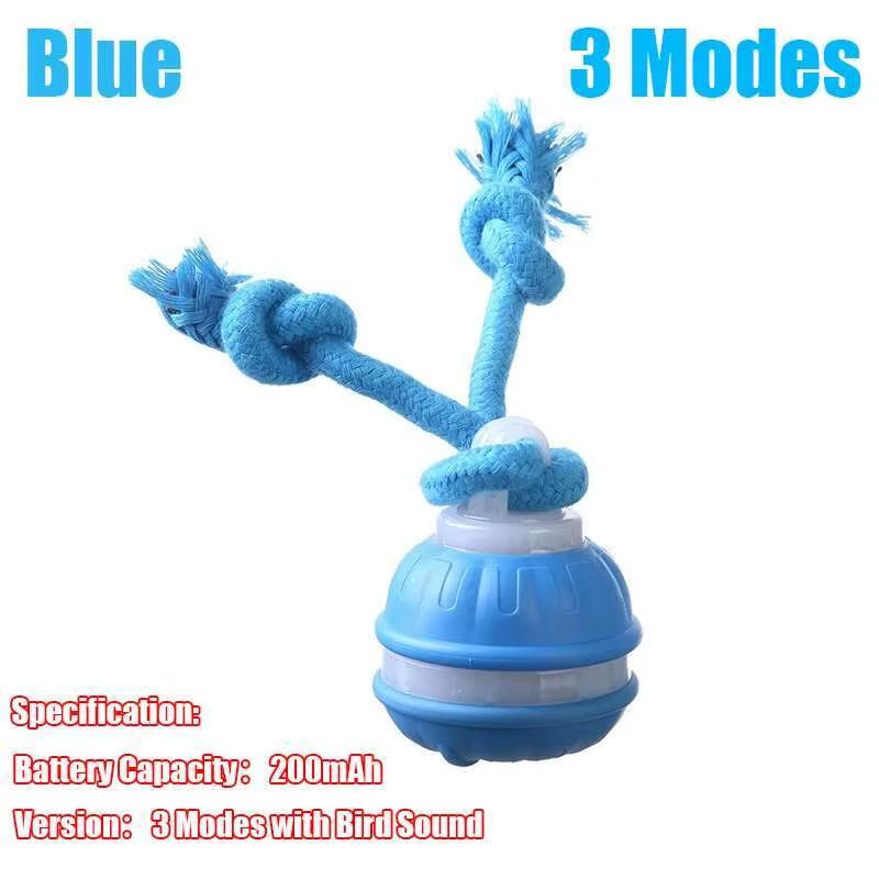 Interactive Dog Toys Smart Rolling Ball with Rope Motion Activated Automatic Moving Squeaky Dog Training Puppy Chew Toy Balls