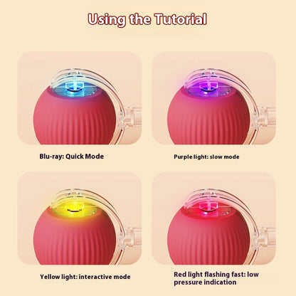 Cat Interactive Ball Toys Automatic Rolling Ball for Kitten Rechargeable Smart Pet Electric Toys with Teaser Sensor Cat Ball Toy